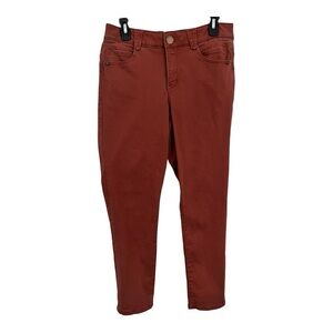 DEMOCRACY 10 “Ab”solution Rust Colored Ankle Skimmer Jean-Styled Pants